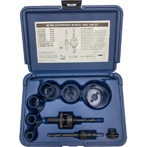 Disston E0103115 Boxed Blu-Mol Bi-Metal Hole Saw Kits, 9-Piece Electrician's Kit (metric)
