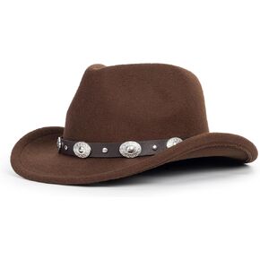 قبعة رعاة البقر الغربية للأطفال للأولاد والبنات، قبعة راعية البقر، قبعة فيدورا بنية مناسبة لعمر 2-7 سنوات in Kuwait