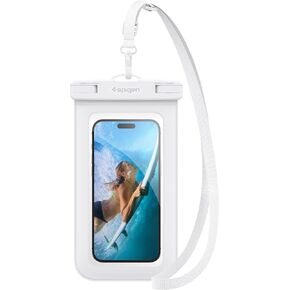 Spigen AquaShield Universal Waterproof Phone Pouch, Waterproof Phone Case, PVC Protective Dry Bag Cases with IPX8 A601 Compatible with iPhone, Galaxy, Google (Pack of 1) - Transparent Crystal Clear in Kuwait