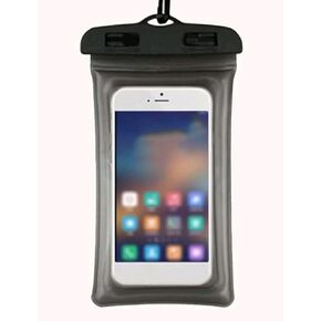 Sea,Sand&Sun Floating Waterproof Phone Case, Waterproof Cellphone Bag, Floatable, Waterproof Phone Pouch, Clear Design, Touch Screen, Beach Swim Tubing Theme Park, iPX8(Iridescent, 9.06inx4.53in)