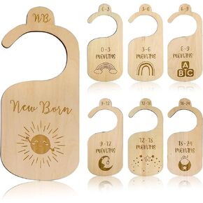 Baby Wardrobe Dividers, 7 PCS Baby Clothes Dividers Wood Double-Sided Organizer from Newborn to 24 Months, Wardrobe Dividers, Wardrobe Dividers for Baby Clothes, Baby Clothes Organiser in Kuwait