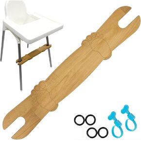 Footrest for Baby Highchair,Adjustable Non-Slip Natural Bamboo Wooden HighChair Footrest,High Chair Foot Rest Compatible with IKEA Antilop High Chair Accessories