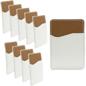 Hitefu 10PCS Sublimation Blanks Phone Wallet, Adhesive Back PU Leather Card Holder for iPhone, Versatile Wallet for Credit, ID, and Business Cards