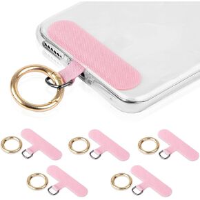 6PC Phone Tether Tab, Cell Phone Lanyard Pads,Phone Strap Replacement Part with Spring Ring for All Full Phone Cases
