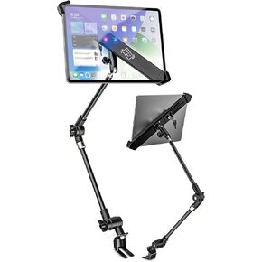 Tablet Holder for Truck - With Safety Lock, 26'' Adjustable Arm - Seat Rail Tablet Mount, Car Floor Heavy Duty Tablet Mount for Ipad Pro 12.9/Air, Surface Pro/Go, Galaxy Tabs and 9-14" Device