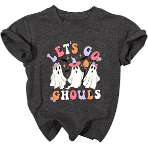 Halloween Shirt Toddler Let's Go Ghouls T-Shirt Boys Girls Ghost Graphic Tee kids Spooky Seaon Tops