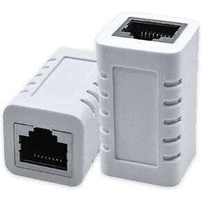 RJ45 Coupler Ethernet Cable Extender Female to Female Connector Cat7 Cat6 Cat5e Cat5 LAN in Line Newwork Patch Cord Extension Adapter (White 2-Pack) in Saudi Arabia