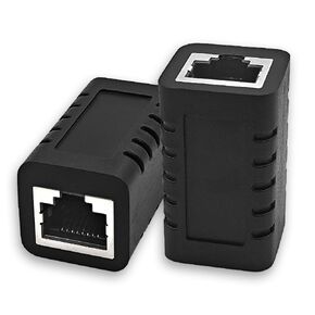 RJ45 Coupler Ethernet Cable Extender Female to Female Connector Cat7 Cat6 Cat5e Cat5 LAN in Line Newwork Patch Cord Extension Adapter (Black 5-Pack)