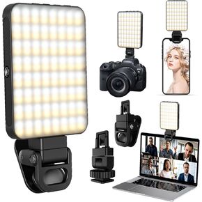 XINBAOHONG Rechargeable Clip Fill Video Conference Light, Selfie Light for Phone Android Camera iPad Laptop 128 LED Phone Light for Makeup TikTok Selfie Vlog