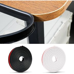 U-Shape Veneer Edge Banding, 38.2 Ft Self Adhesive Edge Trim, Flexible TPE Edge & Corner Protector for Shelves, Furniture, Countertop (0.8 in, White)