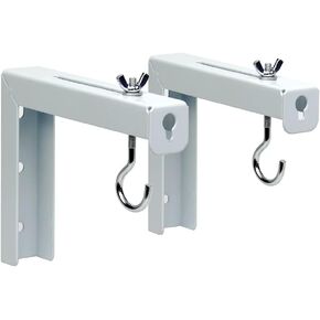 Universal Projector Screen Wall Mounted, 1 Pair Projector Screen Stand, Projector Screen Hanging Mount L-Brackets, Adjustable Projector Screen Mounting Hook Kit - White