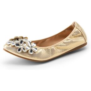 DREAM PAIRS Ballet Flats Shoes for Women, Women's Pointed Toe Rhinestone Sparkly Foldable Flats, Comfortable Shoes for Women Dressy Wedding Party Work Drive