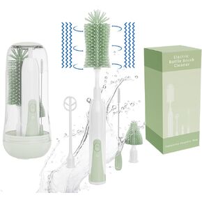 Electric Bottle Brush Cleaner, Silicone Bottle Brush, Rechargeable Electric Baby Bottle Brush, 2 Modes & 360° Rotation, Bottle Cleaning Set for Travel