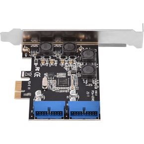 PCI E PCI Express to Internal 2 Port 19Pin Header USB 3.0 Card Adapter with Low ProfileUSB 3.0 Header PCI Express to Dual 19 Pin USB 3.0 Card