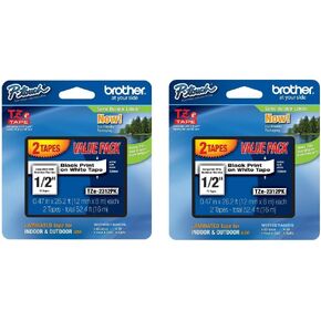 Brother Laminated Black On White Tape 4Pack (TZe2312PK)