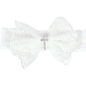 Baby Lace Bow Headband for Girls Breathable Bowknot Hair Bands Toddler Christening Party Headdress Cross Turban Hairband Lace