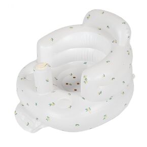 Baby Inflatable Seat PVC Cartoon Infant Support Inflatable Chair (Olive Leaf Base)