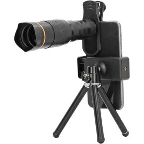 Cell Phone Camera Lens, Double Adjustment Clip on Cell Phone Lens with 32X Magnification, Support 0.63X Ultra Wide Angle and 198 Degree Fisheye Lens