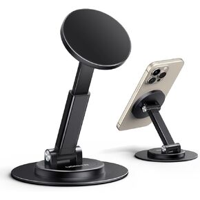 UGREEN Magnetic Phone Stand for Desk Compatible with MagSafe Stand, Adjustable Height for MagSafe iPhone Stand Holder with 360° Rotation Compatible for iPhone 15 Pro Max 14 Pro 13 12 and MagSafe Case