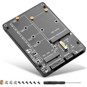 CERRXIAN M.2 NGFF SSD & MSATA SSD to 2.5" SATA III Converter Adapter 2 in 1 B Key/B&M Key M.2 NGFF mSATA SSD Hard Drive to SATA3.0 Enclosure Adapter Not for M Key