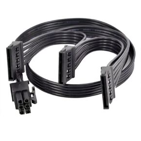 6 Pin to 3X 15 Pin SATA Hard Drive HDD Power Adapter Cable Only for EVGA GQ Series Semi Modular PSUs 20-in(50cm)