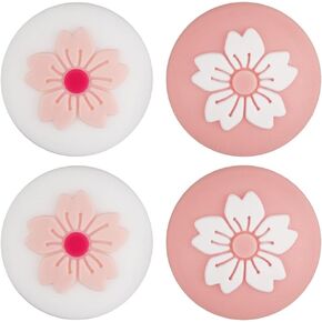 GORGECRAFT 4Pcs 2 Styles Silicone Joycon Thumb Grip Caps Cute Kawaii Soft Round Flower Thumbstick Joystick Rocker Button Cover Replacement Compatible with Switch 0.67x0.67inch