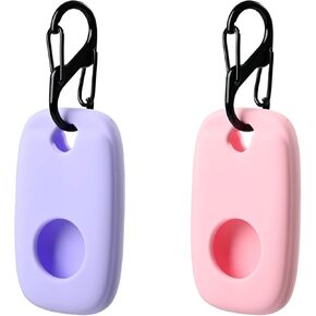 Silicone Case for Tile Pro 2022 with Keychains, 2 Pack Anti-scratch Protective Cover with Carabiner (Pink/Purple)