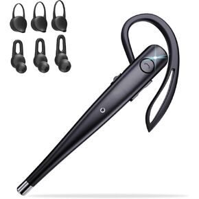 Bluetooth Headset with Microphone, Bluetooth Headset Noise Canceling, Single Ear Wireless Bluetooth Earpiece Compatible for Ios Android Cell Phone, Hand-Free Headphones for Work,Trucker, Office