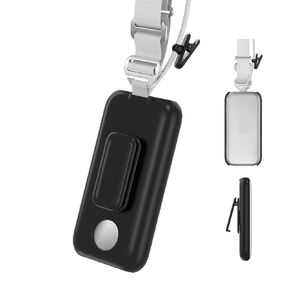 Battery Holder for Apple Vision Pro,Portable Vision Pro Battery Case with 360° Rotatable Belt Clip and Cross-Body Strap. (Black)
