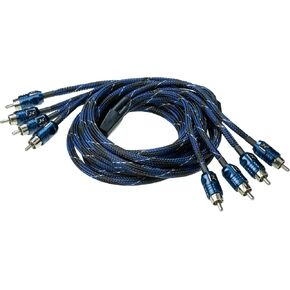 Scosche EFX Delta D20X4 4-Channel Multi-Core Twisted Pair RCA Interconnect Audio Cables - 4CH OFC Car Stereo Connector Cable - 20 Foot Male to Male