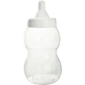 Party Spin Jumbo Milk Bottle Coin Bank, 13-inch, White, for Baby Shower Games