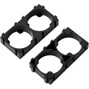 Heyiarbeit 50Pcs 2 x Cell 21700 Battery Holder Bracket Cell Safety Shockproof ABS Plastic Brackets 21.3mm Hole Dia for 21700 Lithium Batteries