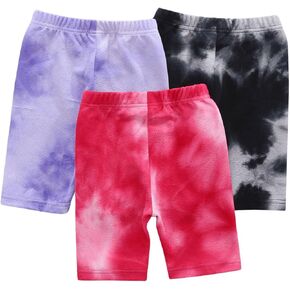 Floerns baby-girls 3 Pack Tie Dye Biker Shorts
