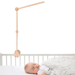Baby Crib Mobile Arm, Wooden Crib Mobile Holder, Mobile Hanger for Crib, Bear