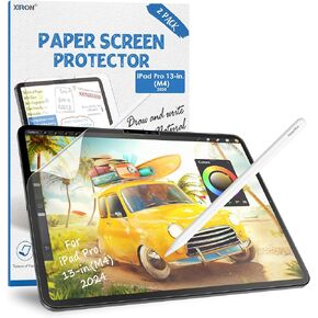 XIRON 2 PACK Paper Screen Protector for iPad Pro 13 inch (M4), Matte PET Film for iPad Pro 13" 2024, Write and Draw Like on Paper, Anti-Glare Screen Protector