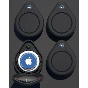 حامل عبوات من 4 قطع من AirTags، حافظة AirTag متوافقة مع Apple AirTag، حافظة حماية مخفية مضادة للخدش لمتتبع AirTag للأمتعة، حقيبة الظهر، السيارة، الدراجة، الطائرة بدون طيار عن بعد (أسود)
