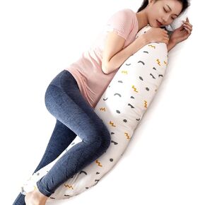 Contour Pregnancy Pillows for Sleeping, Small Body Pillow for Side Sleepers, Belly Hip Leg Knee Support Positioner, Washable Removable Pillowcase (Sunshine)