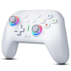Switch Pro Controller Wireless for Nintendo Switch /OLED/Lite Accessories, Wireless iOS Android Remote Gamepad, Wired PC Game Joystick, Switch Turbo Controller with 10 Cool RGB Led Light,Programmable