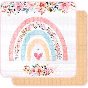 سجادات لعب الأطفال للأرضية بسمك 50 × 50، سجادة أطفال للعب بقاعدة مطورة مضادة للانزلاق، بساط زحف مبطن فائق النعومة، بساط لعب إسفنجي للأطفال الرضع والأطفال الصغار والرضع (أزهار) in Kuwait