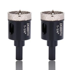 7/8" Diamond Hole-Saw Bits with Pilot Drill Bit - 2pc 7/8 in Diamond Tipped Tile Hole Saws with Guiding Bit for Accurate Drilling, for Porcelain Tile Ceramic Pottery Granite Stone Glass Bottles 22mm