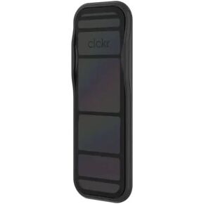 CLCKR Cell Phone Stand Phone Grip Compatible with Apple, Samsung, LG, Motorola, OnePlus Phones - Reflective Black