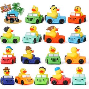 XY-WQ 8 Pack Rubber Duck for Jeeps Ducking - 3" Bulk Floater Duck for Kids - The Shape of a Vehicle - Baby Bath Toy Assortment - Party Favors, Birthdays, Bath Time, and More (8 Varieties)