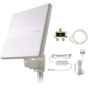 هوائي تلفزيون خارجي متعدد الاتجاهات من ANTOP ANTENNA مع مقسم ثنائي الاتجاه، هوائي استقبال 360 درجة HDTV 65 ميلًا in Kuwait