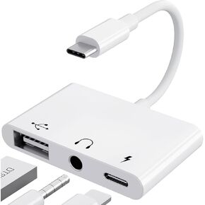 USB C to USB Adapter 3 in 1 USB C to 3.5mm Audio Adapter for iPad USB Adapter