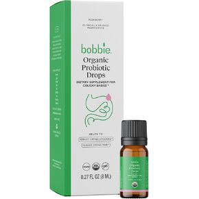 Bobbie Organic Baby Probiotic Drops, Daily Liquid Supplement, Fuss, Tears, Gut Health for Newborn Babies and Infants, Vegan, Infant-Friendly Formula, 1 Billion CFU, 0.27 fl oz