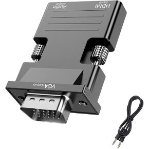 VGA to HDMI VGA to HDMI-Compatible Adapter Converter 1080P HDMI-Compatible Female to VGA Adapter for PC Laptop HDTV Movie Projector