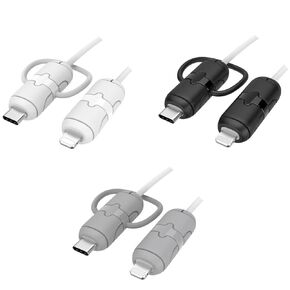 3 Set Charger Cord Protector PD Fast Charging Cable End Protective Armor Case Heavy Duty Silicone Sleeve Tips Saver for iPhone 14 13 12 Pro 11 Xs Max iPad Air Mini USB-C 18W 20W Wall Charger
