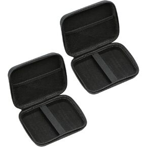 PATIKIL 5.51x3.94 Electronic Organizer Case, 2Pcs EVA Hard Waterproof Rectangle Travel Carrying Case with Zipper for Digital Multimeter, Camera, Charger Cord, Earphone, Black