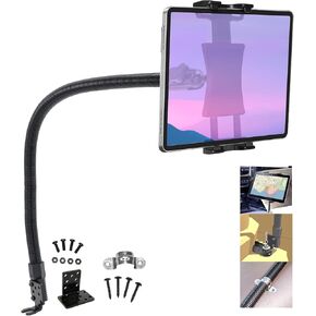 Heavy Duty 24" ELD Drill Base Tablet/Smartphone Mount w/Universal Holder | Easy Install | Fits iPad Galalxy Tablets and iPhone Smartphones (Includes 2nd Drill Plate Kit)