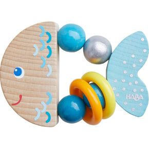 HABA Rattlefish Wooden Clutching Toy with Plastic Rings (Made in Germany)… in Kuwait